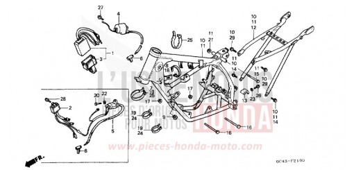 FRAME BODY/IGNITION COIL CR80RF de 1985